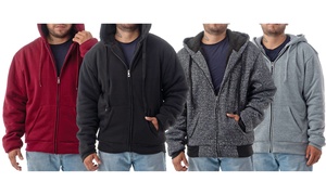 Men's Sherpa Lined Fleece Hoodie - Full Zip Sweatshirts Workwear Coats (M-5XL)