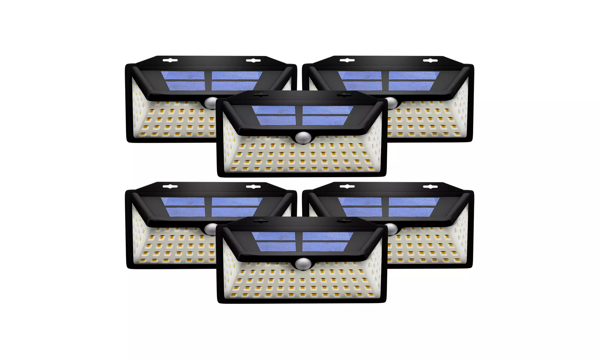 Solar Lights Outdoor 100 Led Wall Lights, Motion Sensor Light - Pack of 6 - Primary Image