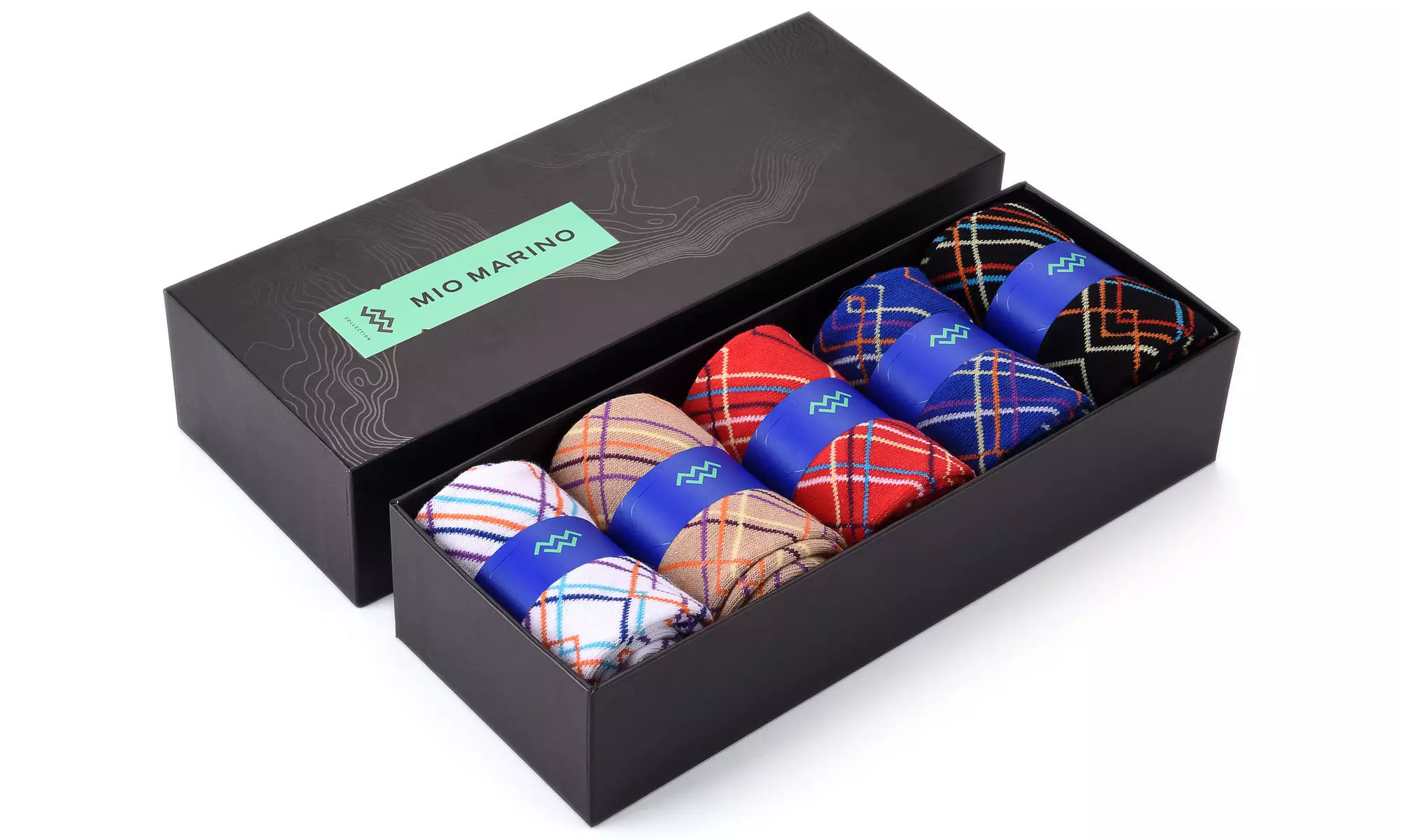 5 Pack - Marino Men's Colorful Patterned Fun Giftable Dress Socks with Gift Box