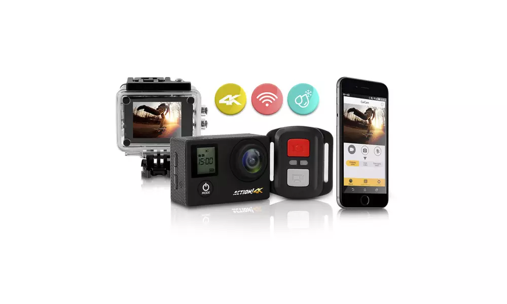 SereneLife 4K Action Camera With Wifi Remote - Primary Image