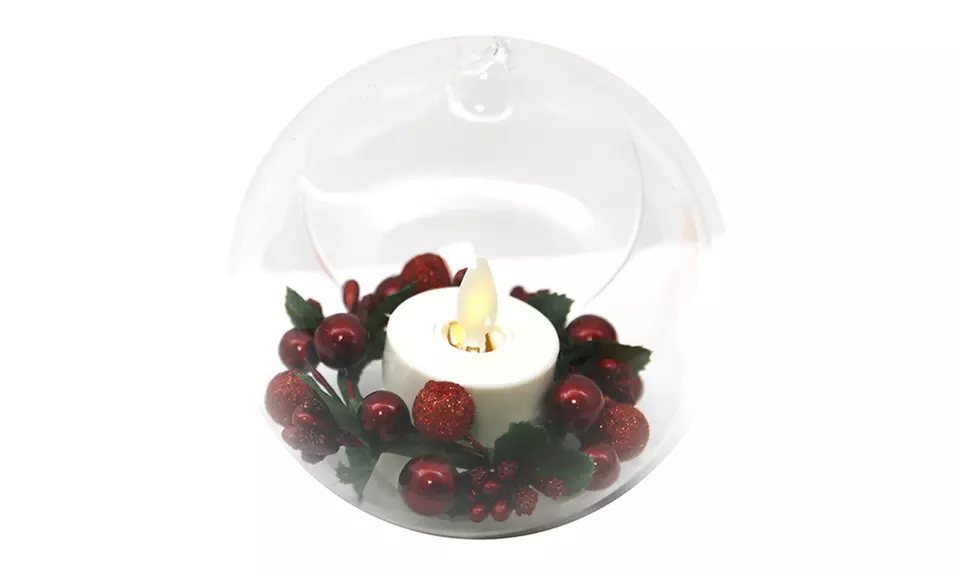 Luminara Blown Glass Ornaments with Flameless Tealight Candle - Second Medium