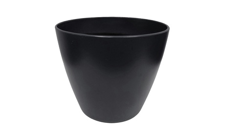 The Your Choice Patio & Indoor Garden 8 Faux Ceramic Resin Planter Pot Gloss in Black