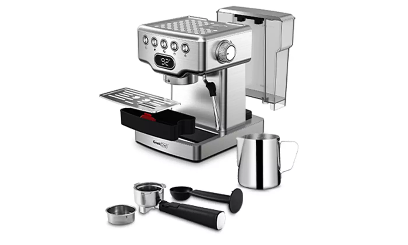 Espresso Machine With Grinder,19 Bar Espresso Maker With Milk Frother Steam Wand - Primary Image