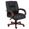 Image 1: Boss B8996-C Mid-Back Wood-trim Executive Chair - Black-Cherry