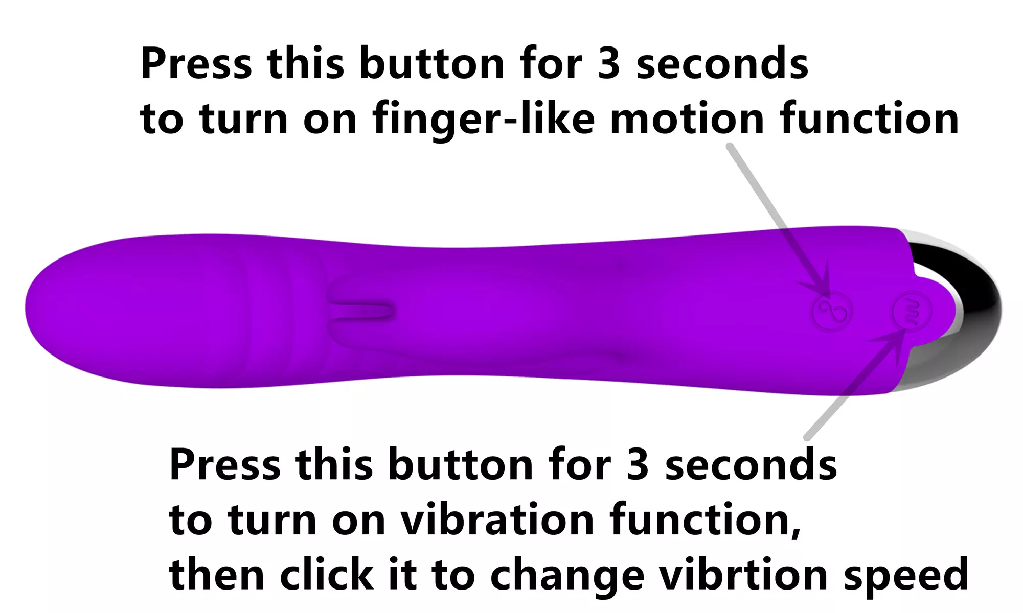 10 Speeds Vibrating Dildo Waterproof Rabbit Vibrator With Finger-like Motion - Second Medium