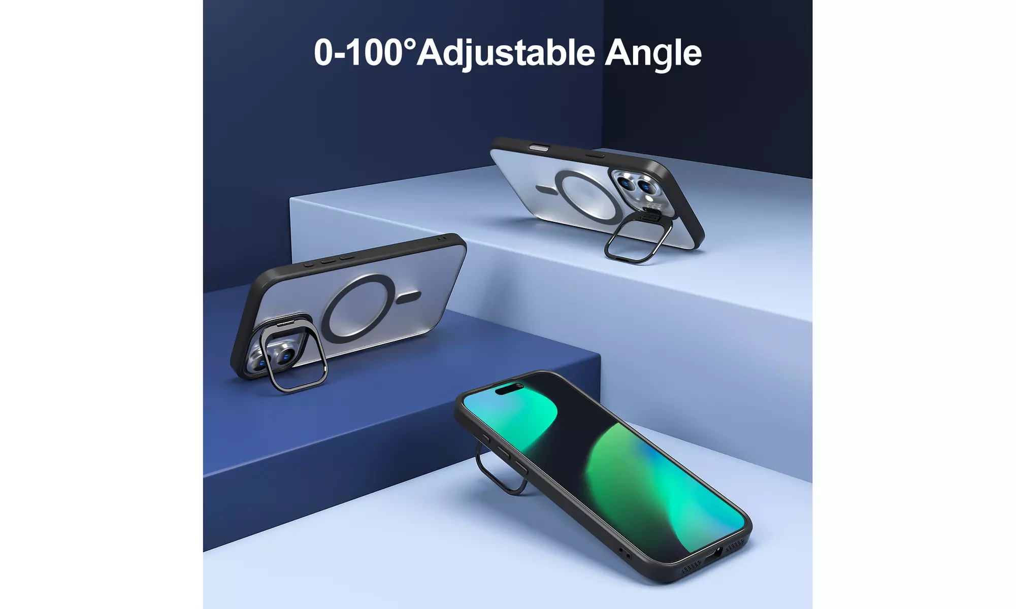 Transparent Phone Case With Metal Lens Stand for iPhone 16/iPhone16 Plus MagSafe
