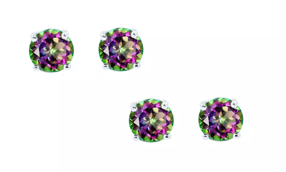 2.00 CTTW Genuine Topaz Stud Earrings by Gemma Luna (1- or 2-Pack) - Primary Image