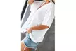 Women's White/Apricot/Black Soak It Up Cotton Button Down Blouse - Image 5