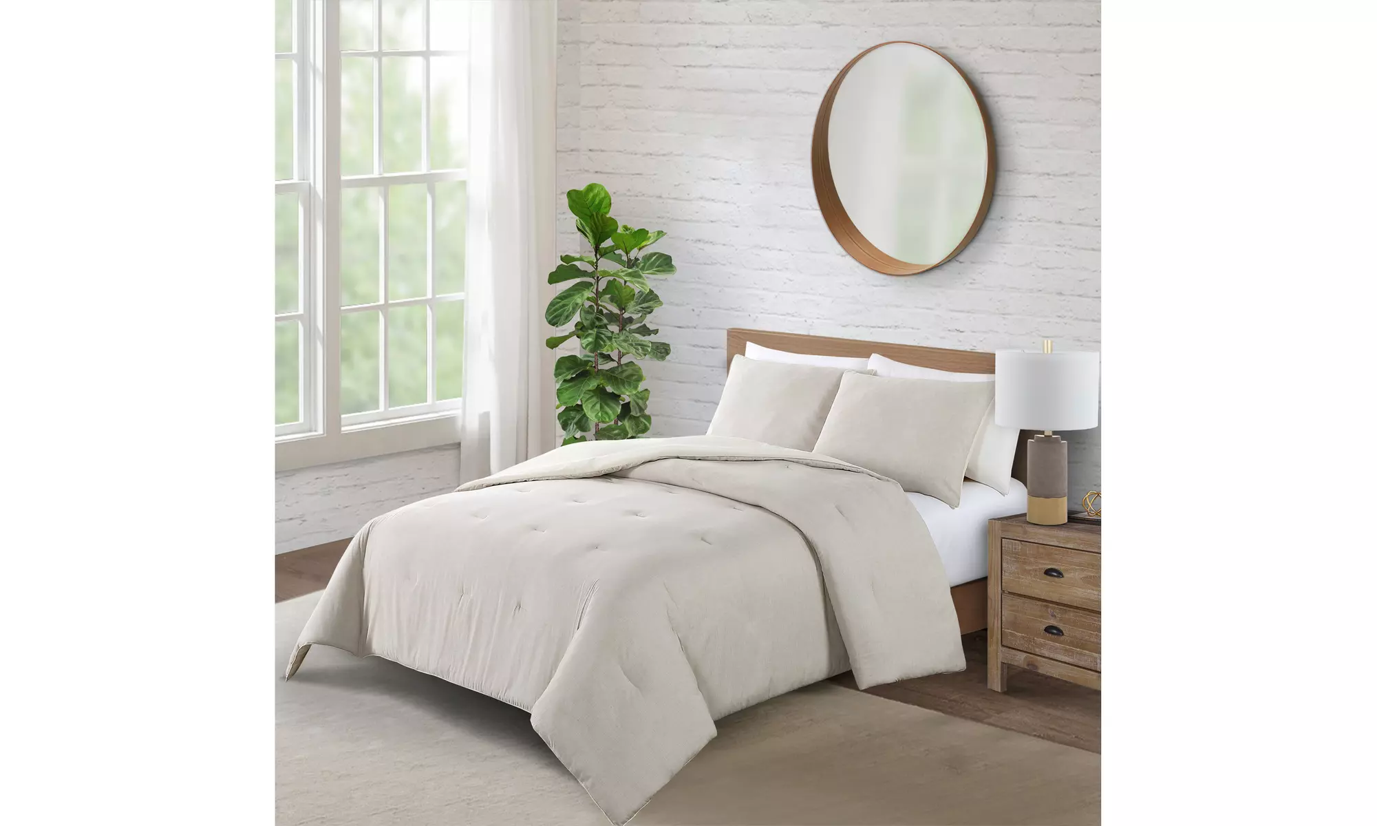 WellBeing By Sunham Natural Dye Comforter Set - Primary Image