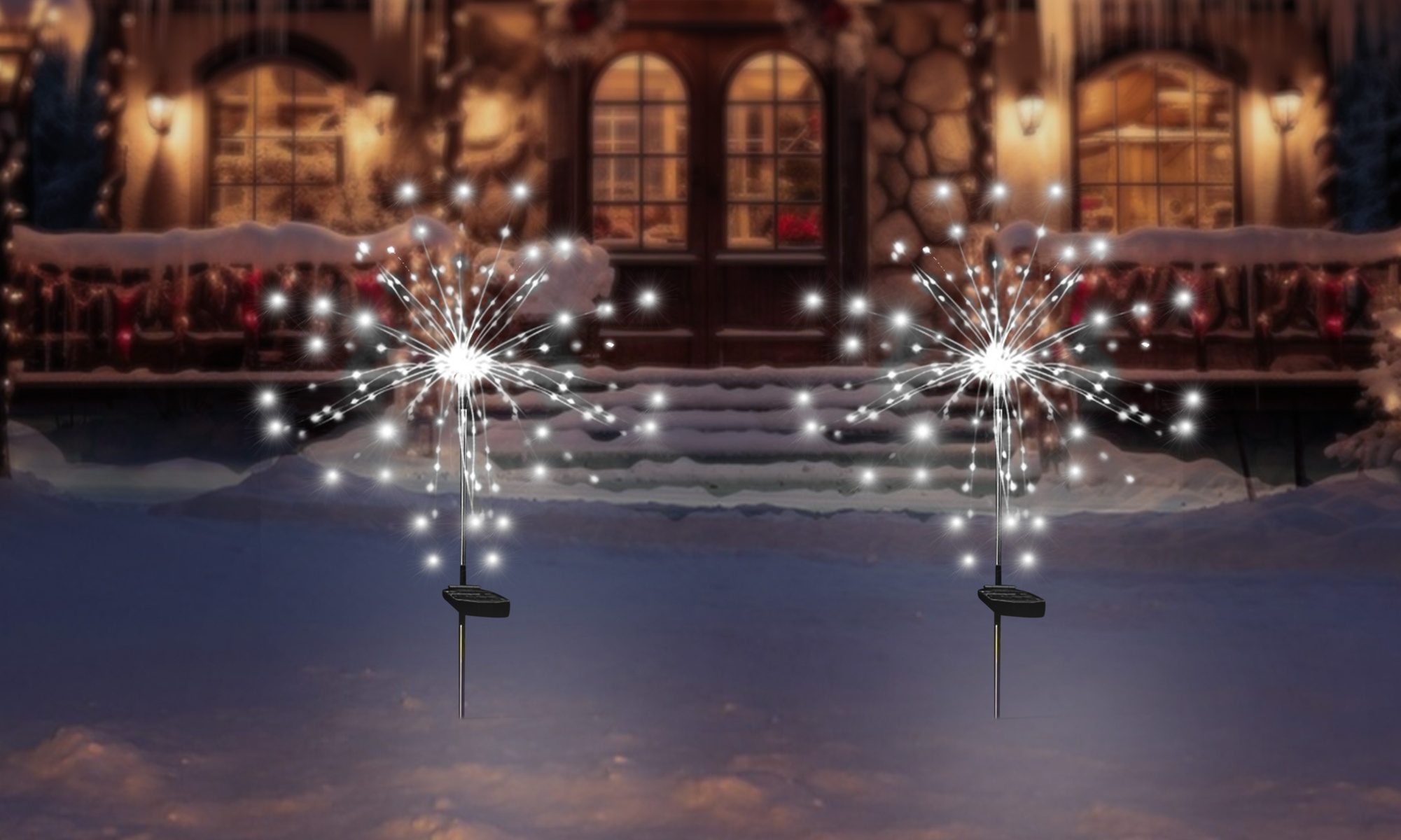 Up to Six Packs of Solar 120LED Firework Lights for Christmas Decorations
