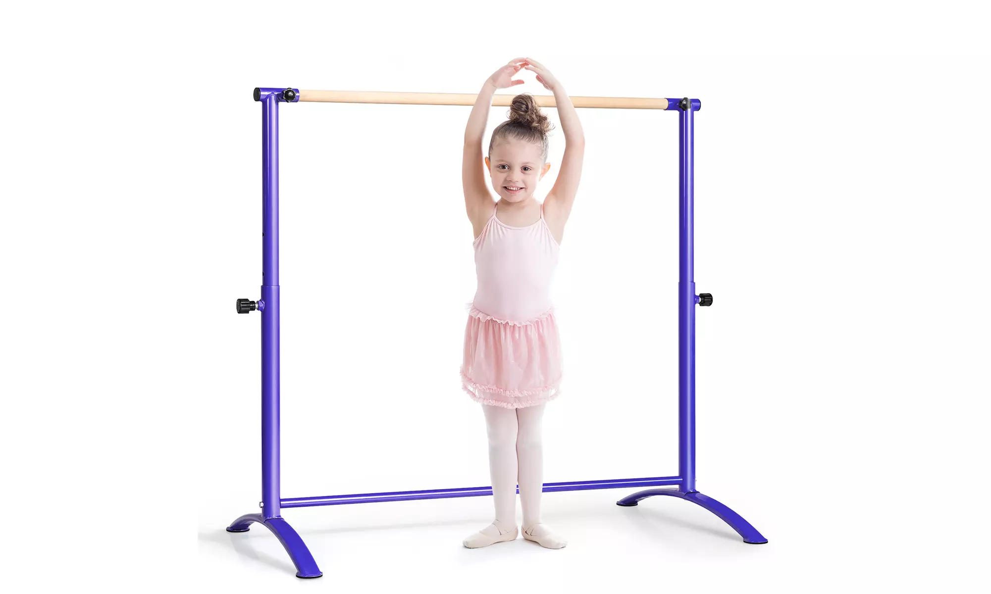 Costway 51'' Portable Freestanding Stretching Dancing Ballet Bar 4 Heights
