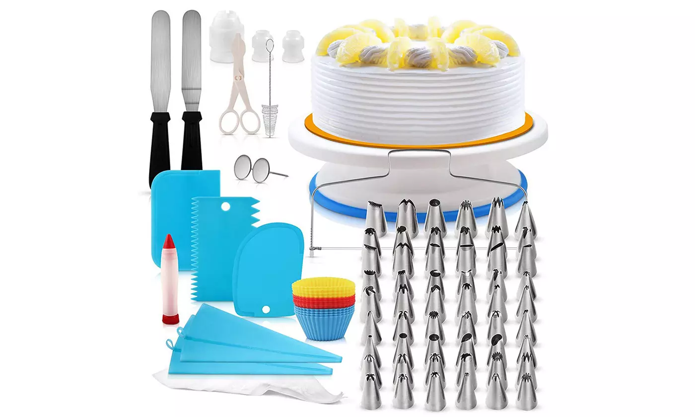 NewHome Cake Decorating Kit with Rotating Turntable and Cake Tools - Primary Image
