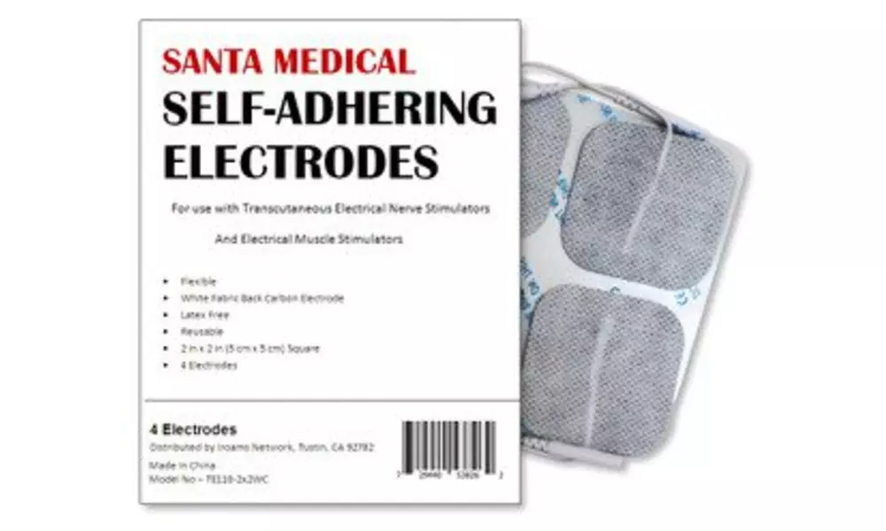 Santamedical TENS Electrodes Re-usable 2"x2" Pad White 40 Pack (10 bags of 4) - Primary Image