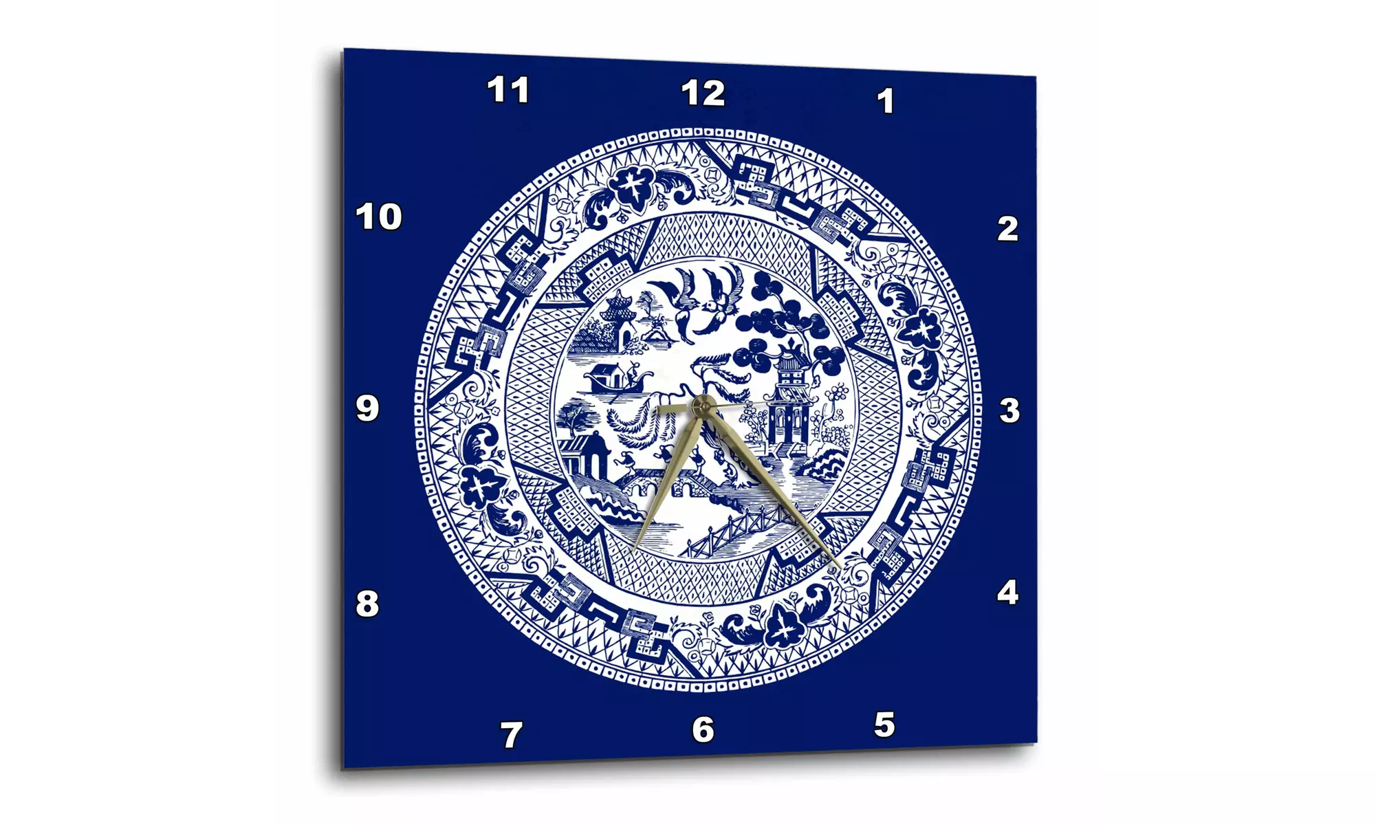  Wall Clock - Willow Pattern in Delft Blue and White  - Primary Image