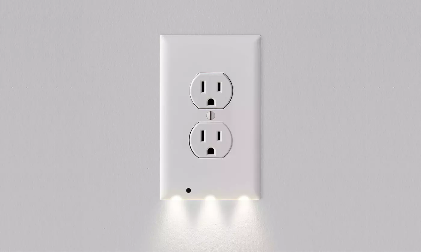 Hello Light Outlet Covers with Built-In LED Night Light - Multi-Pack Options - Primary Image