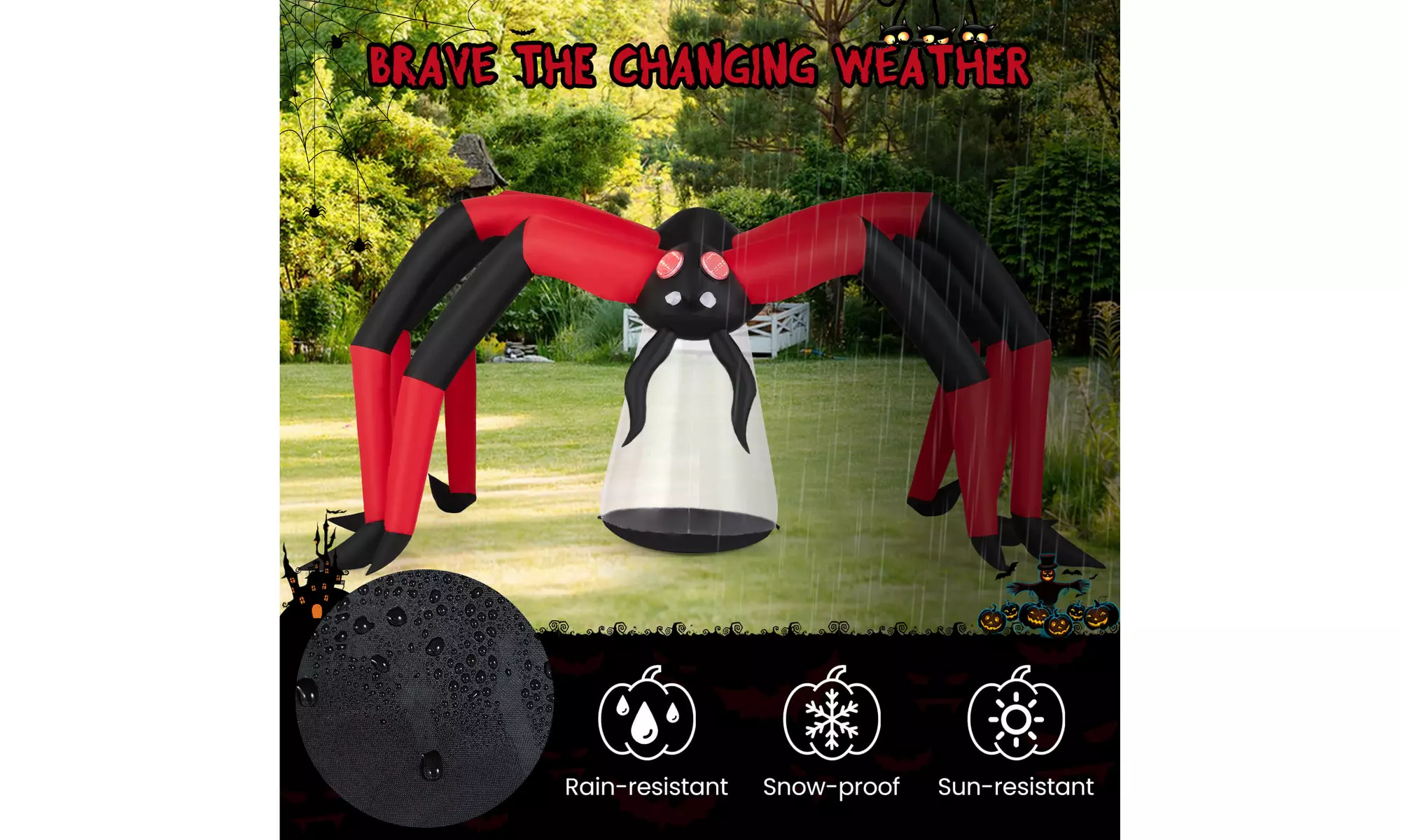 Costway Inflatable Halloween Witches, Zombie, Spider, Tentacles, Clown