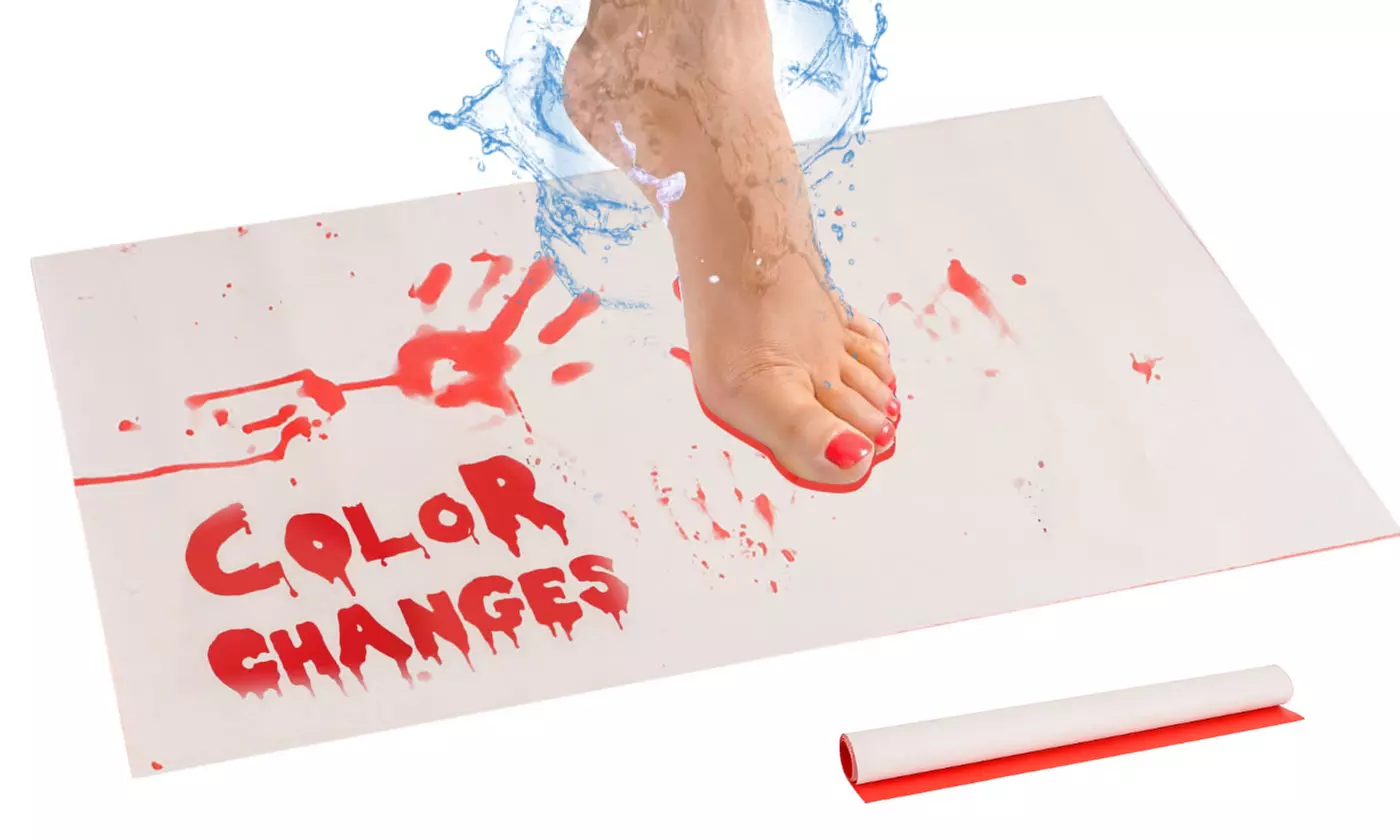 Halloween Magical Color Changing Meet Water Turn Red Bloody Bath Mat - Primary Image