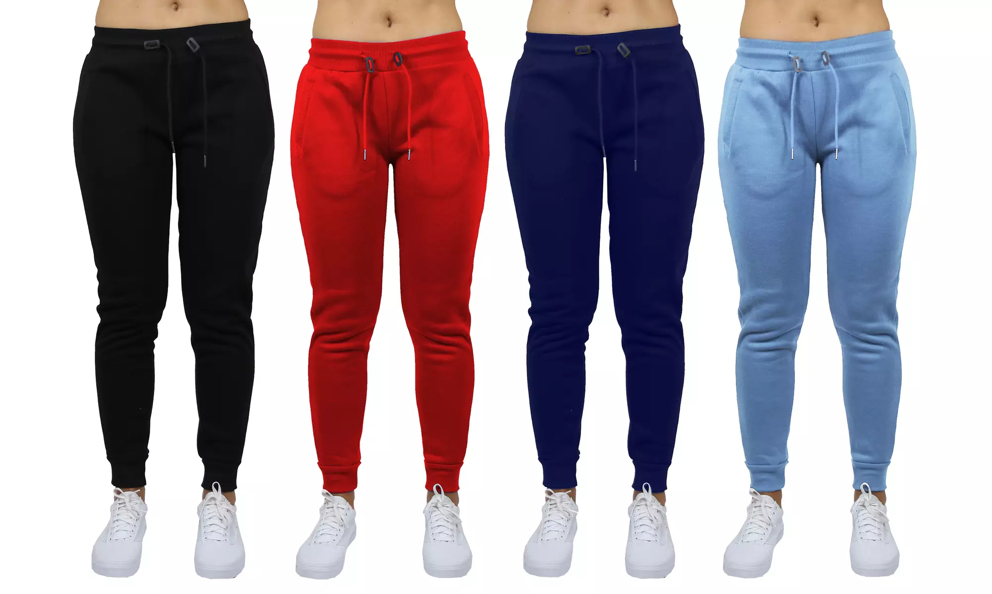 4-Pack Women's Classic Fleece Jogger Sweatpants (Sizes, S to XL)