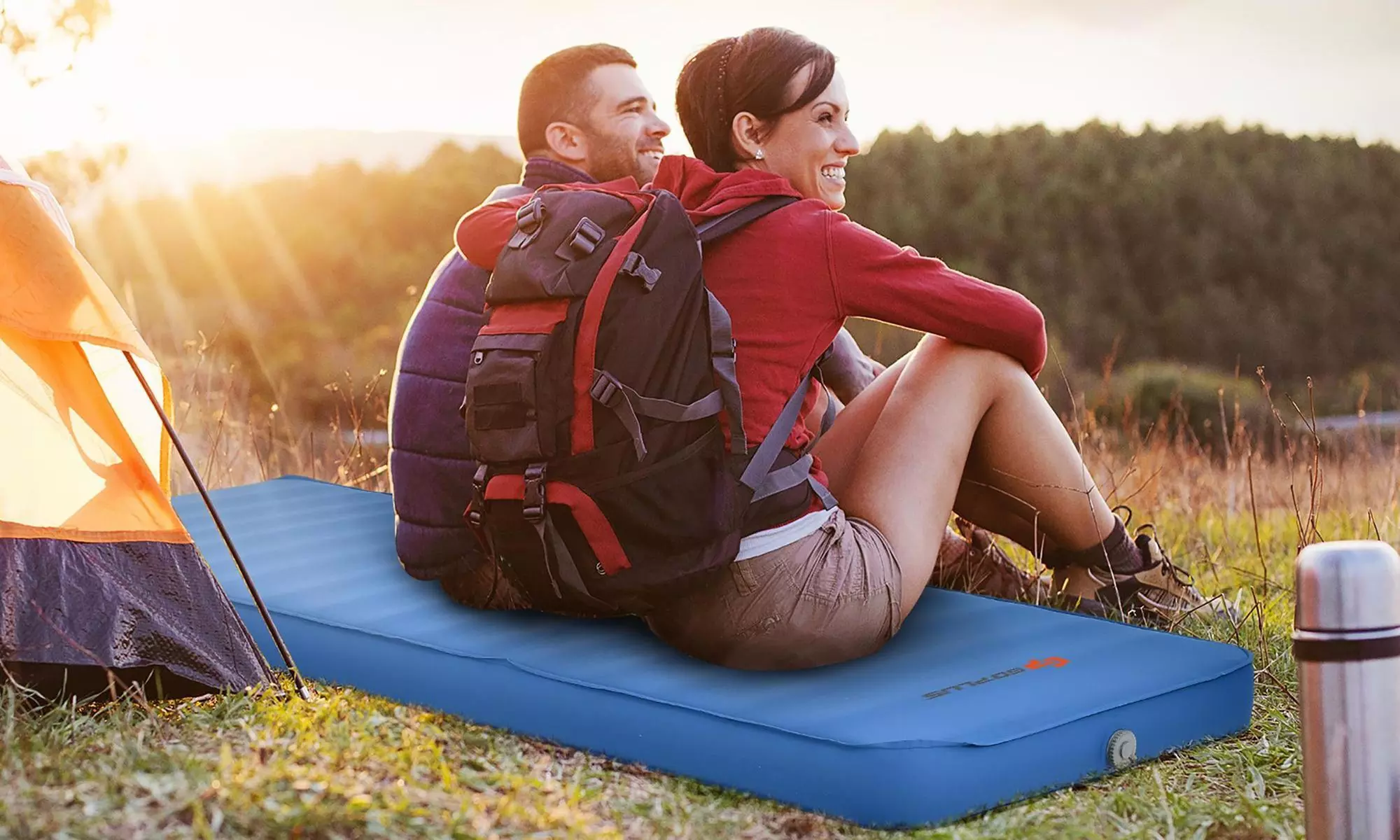 Goplus Folding Sleeping Pad Self Inflating Camping Mattress with Carrying Bag - Primary Image
