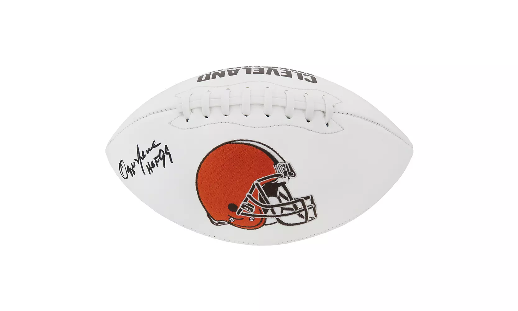 Ozzie Newsome Signed Cleveland Browns White Logo Football w/HOF'99 - Primary Image