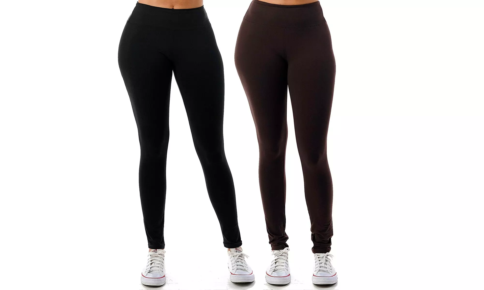 JVINI 2-Pack Women's High Rise Stretch Leggings
