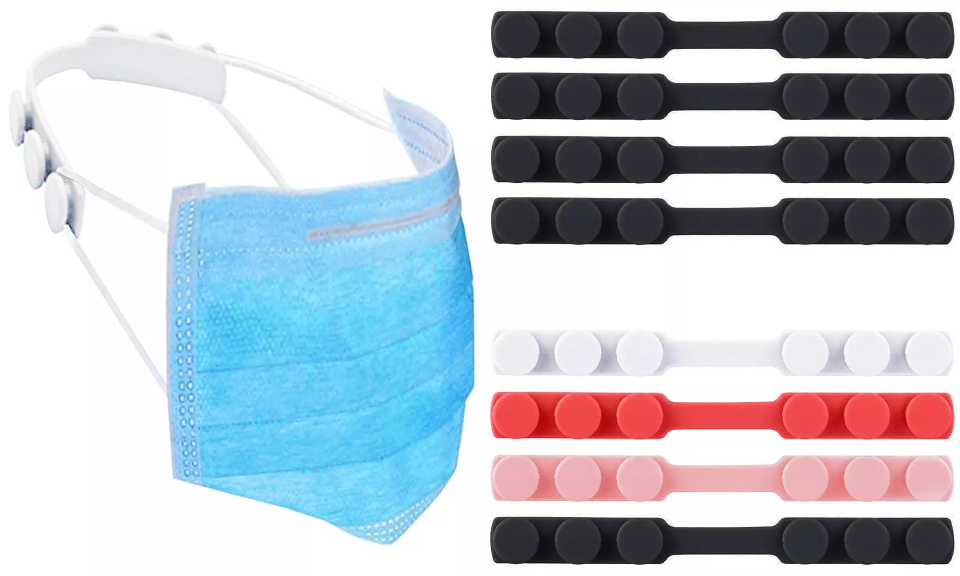 Adjustable Silicone Mask Extensions - 4 Pack - Primary Image