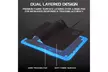 Large Hard LED Gaming Mouse Pad Mat with Soft Fabric Surface - 7 RGB Colors - Second Medium