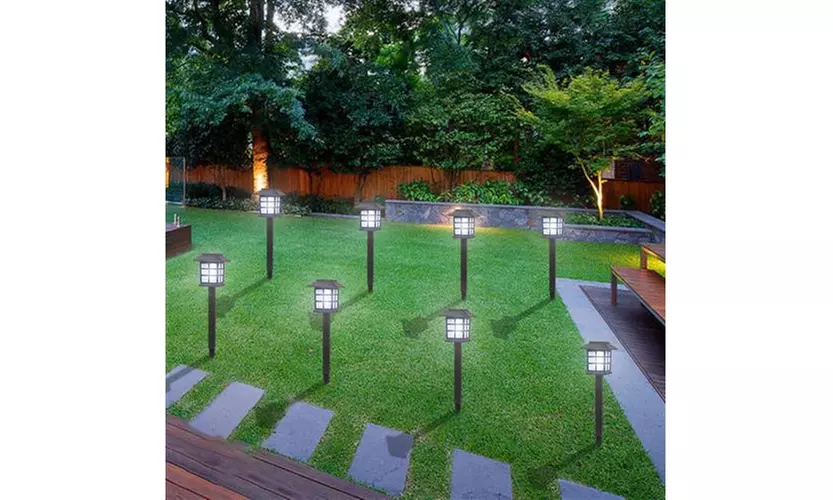6pcs White LED Solar Lantern Torch Light Garden Landscape Lighting - Primary Image
