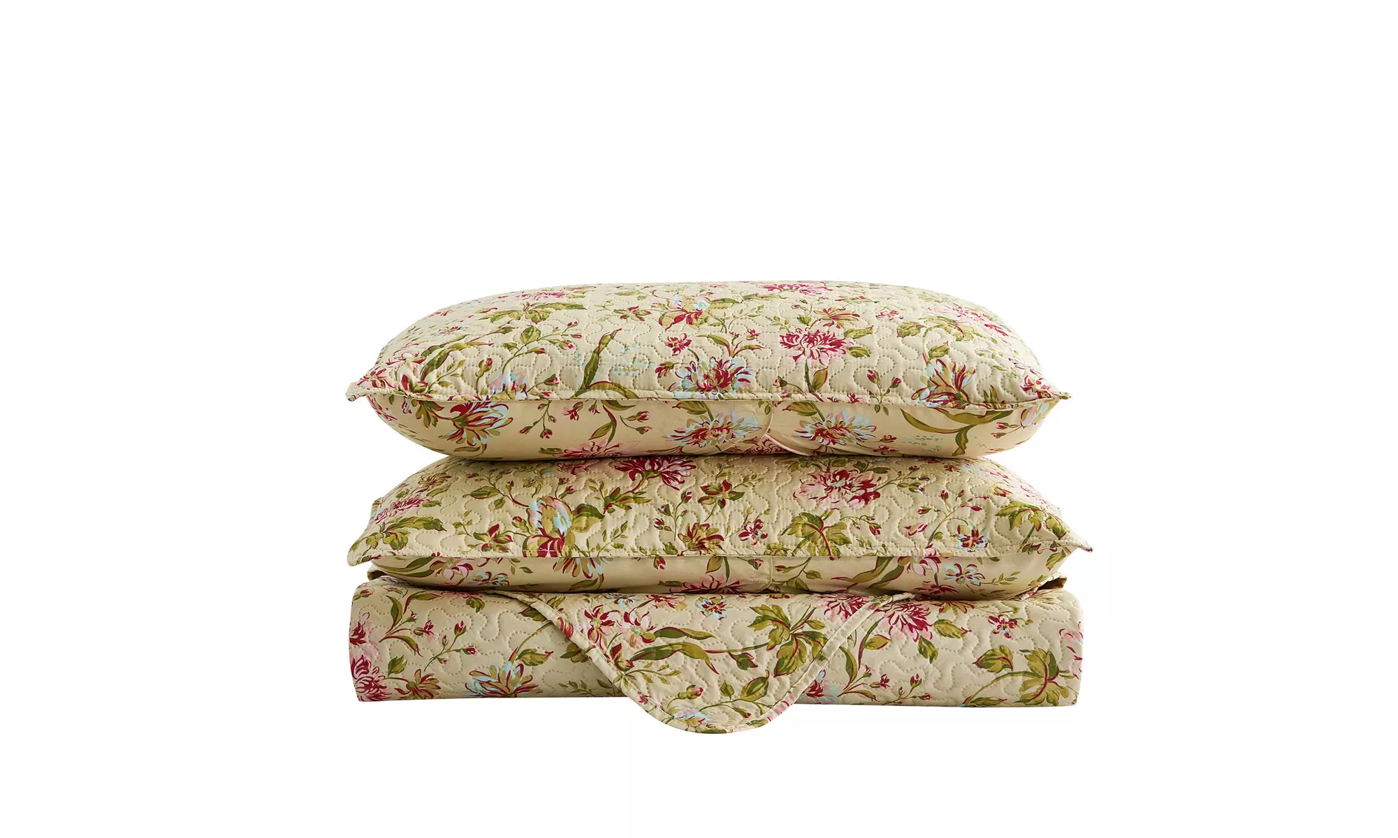 JML 3-Piece Reversible Quilt Set,Home Collection Printed Bedspread With 2 Shams