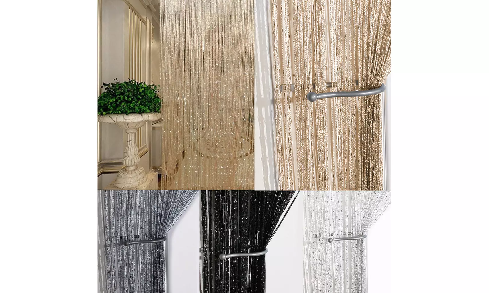 String Door Curtain Window Panel Tassel Fringe Curtains Home Decor 79x 38 inch