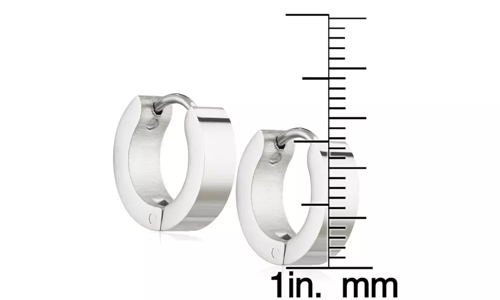 Stainless Steel Polished Hoop Earrings