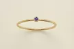 14K Gold Plated Stainless Steel Dainty Birthstone Stacking Ring, 2mm Stone - Second Medium