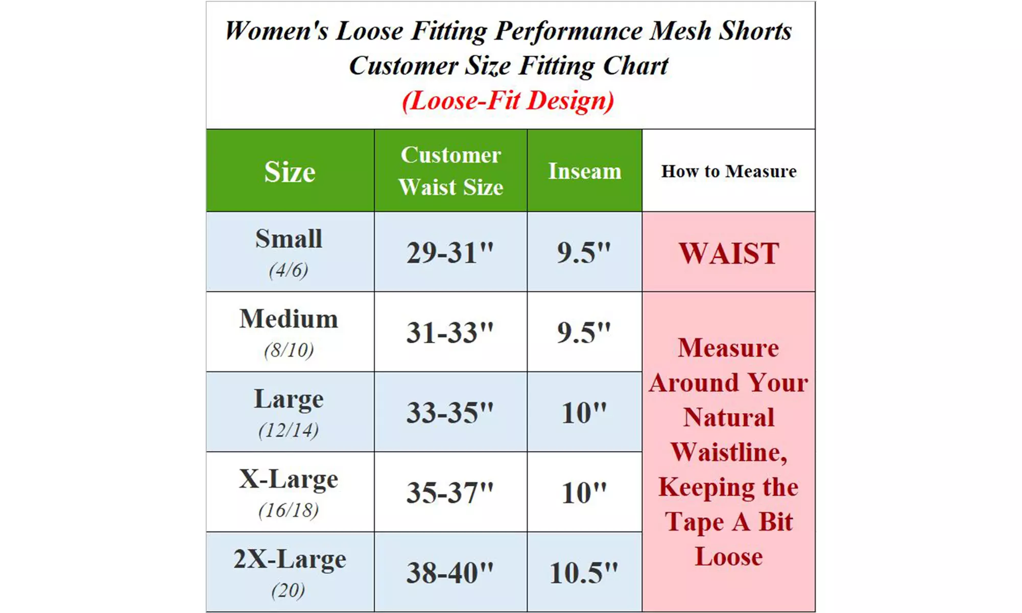 Women's Loose Fit Moisture Wicking Performance Mesh Shorts (Sizes, S-2XL)