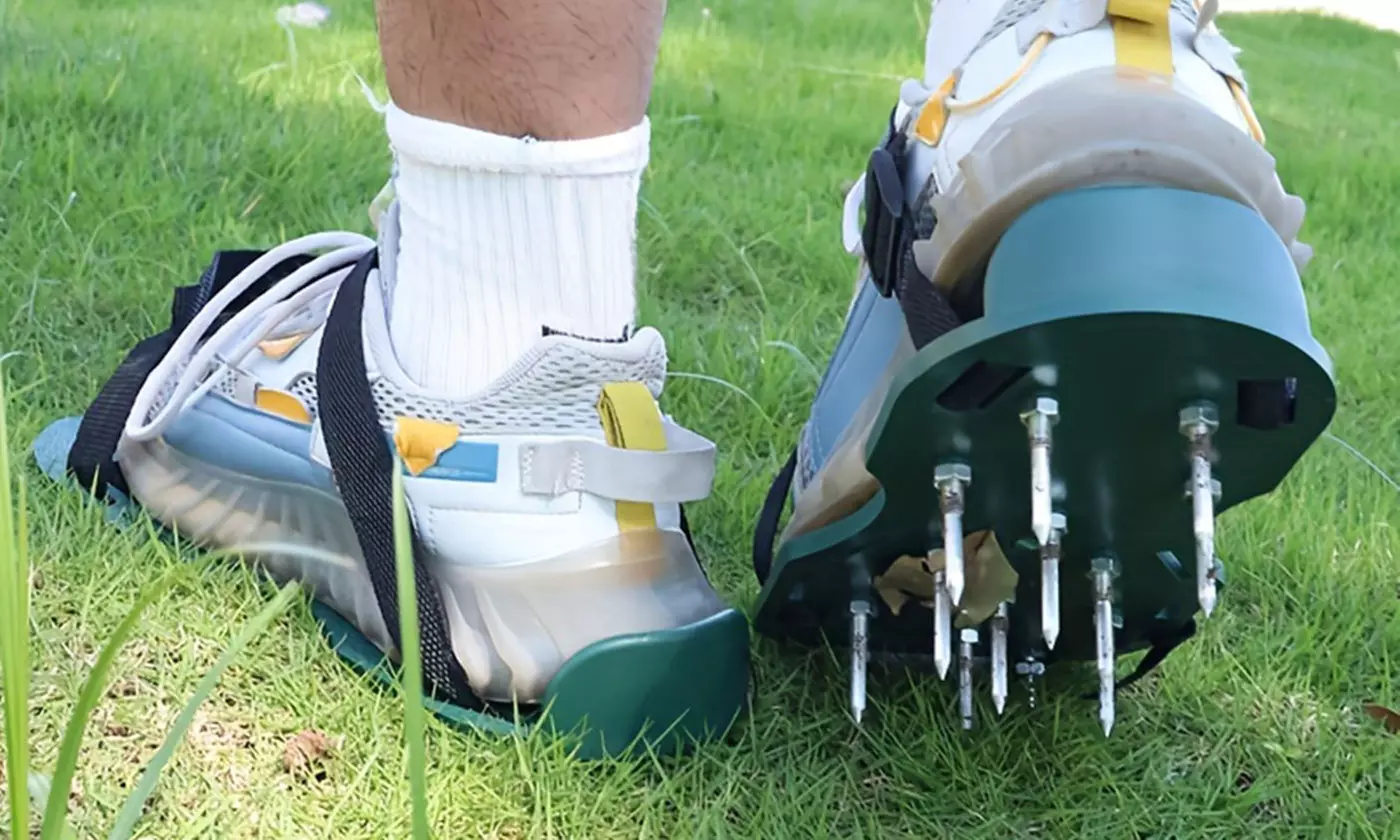iMounTEK Metal Spiked Lawn Aerator Shoes for Easy Yard Aeration