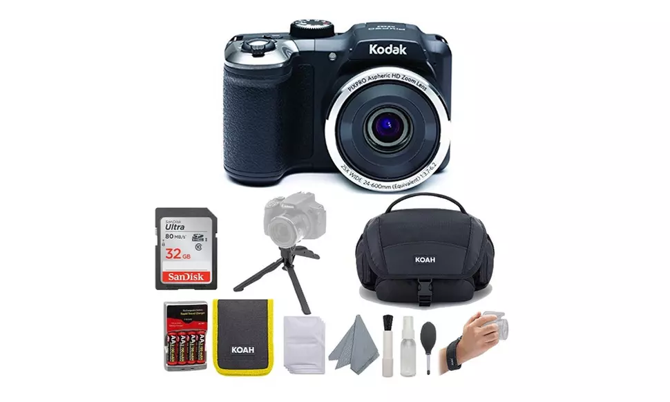 KODAK PIXPRO AZ252 Astro Zoom Digital Camera (Black) bundle - Primary Image