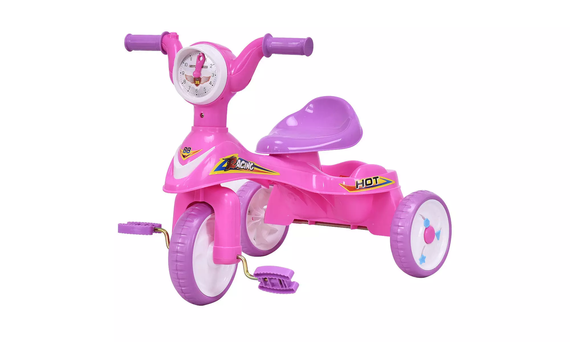Toddlers Glide Tricycle Trike Bike Kids Ride On Toy w/ Music Pink - Primary Image