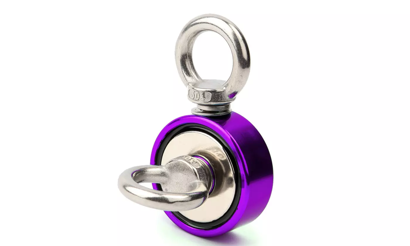 500LBS Pulling Force Round Double Sided Fishing Magnet Super Strong Neodymium 