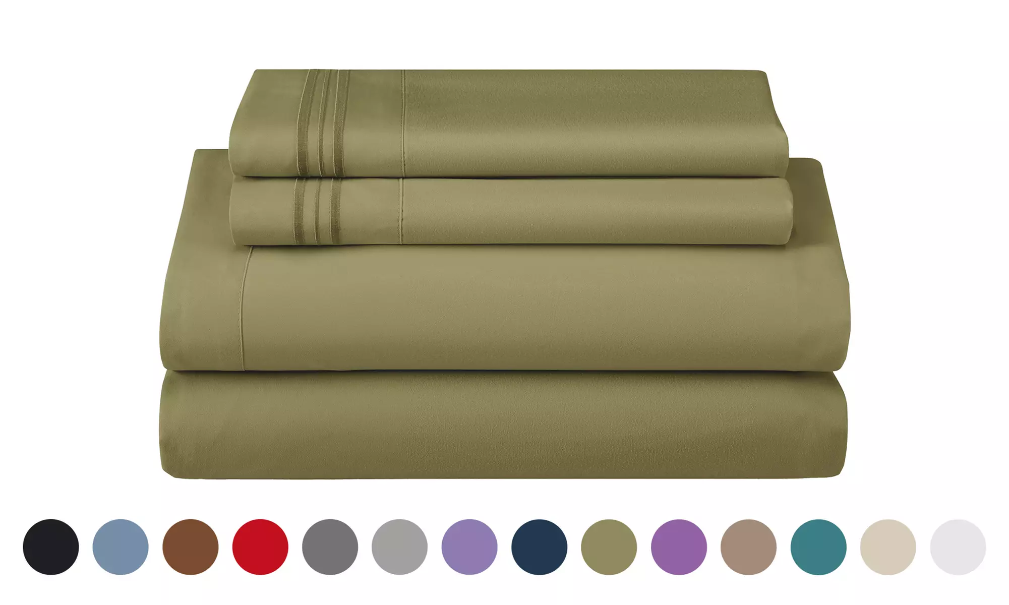 Lux Decor 4Pc Deep Pocket Sheet Set With Embroidered Pillowcases & Giftable Bag