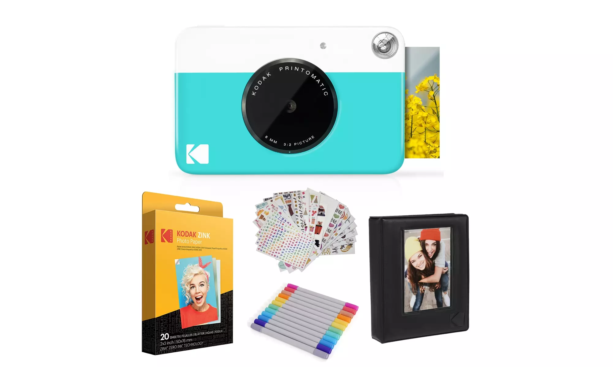 Kodak Printomatic Instant Print Camera & Photo Paper (20 Sheets) Gift Bundle