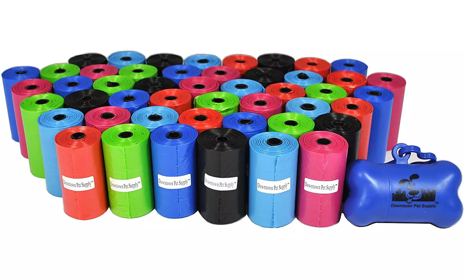 Downtown Pet Supply - Large Dog Poop Bags with Dog Leash Clip and Dispenser - Primary Image