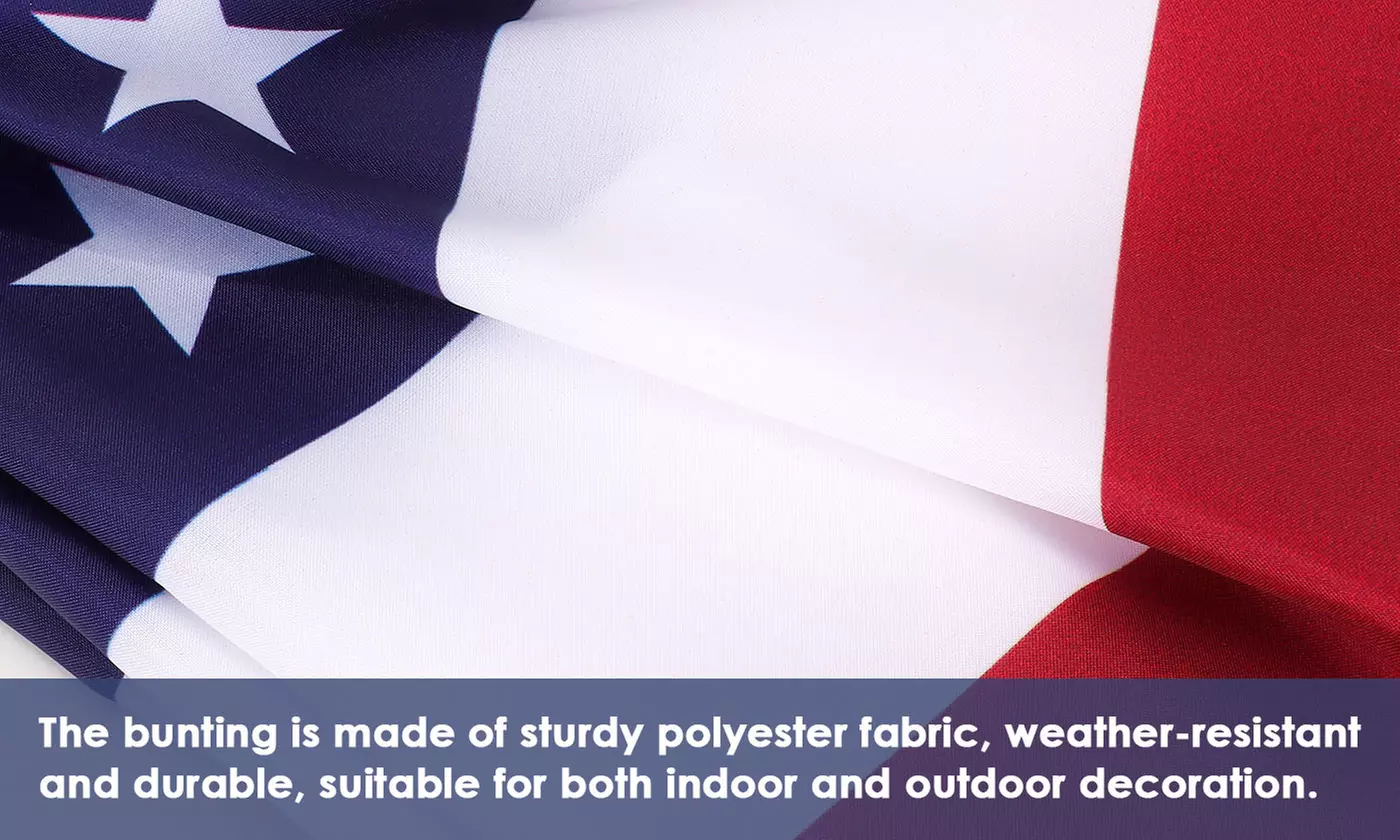 4 Pack American Patriotic Pleated Bunting USA Flag 