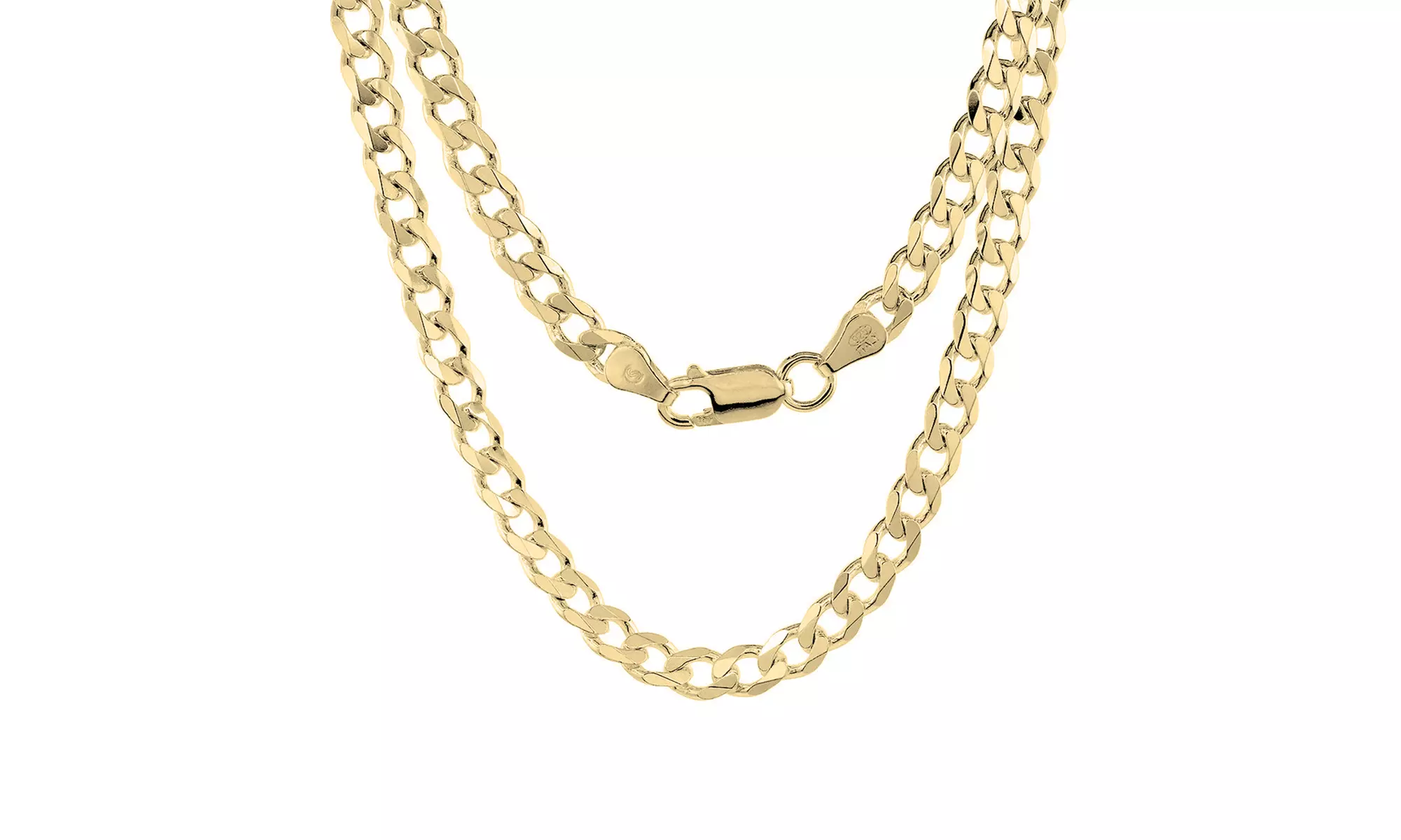 Men's 5mm Solid Sterling Silver .925 Curb Link Chain Necklace - Second Medium