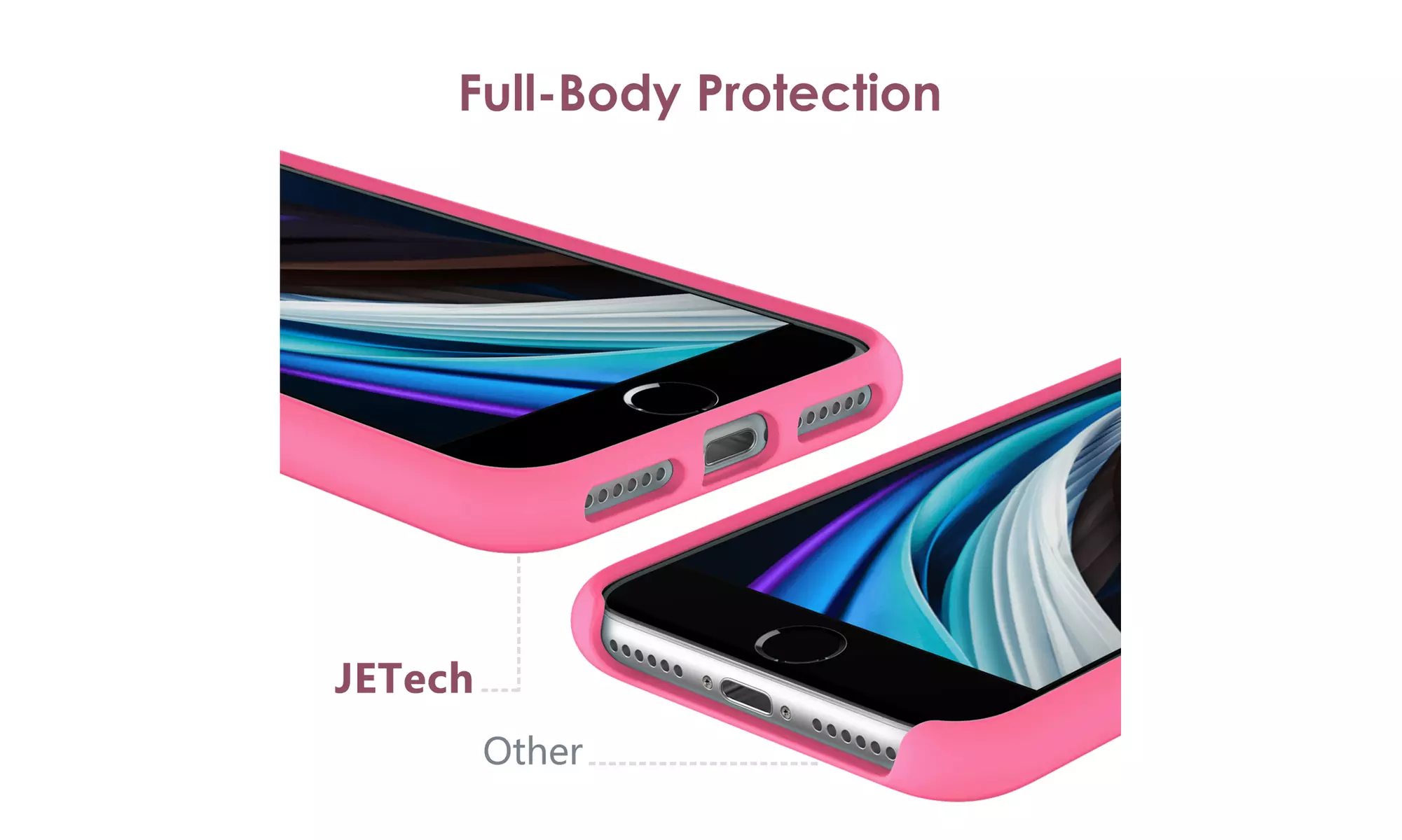 Silicone Case for iPhone 7/8, iPhone SE 3/2, Silky-Soft Touch Shockproof Case