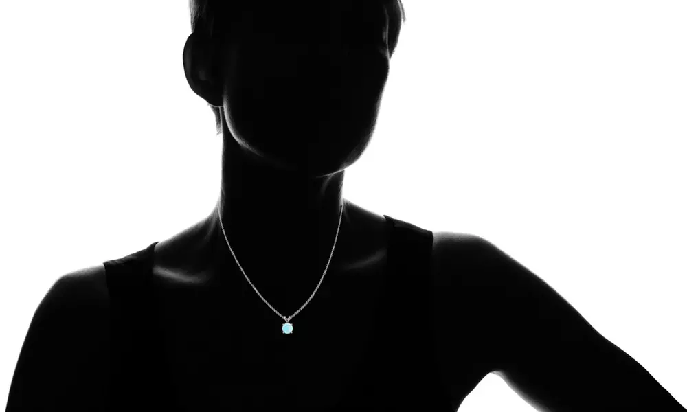 Sterling Silver Round-cut Gemstone Birthstone Necklaces With a Gift Box