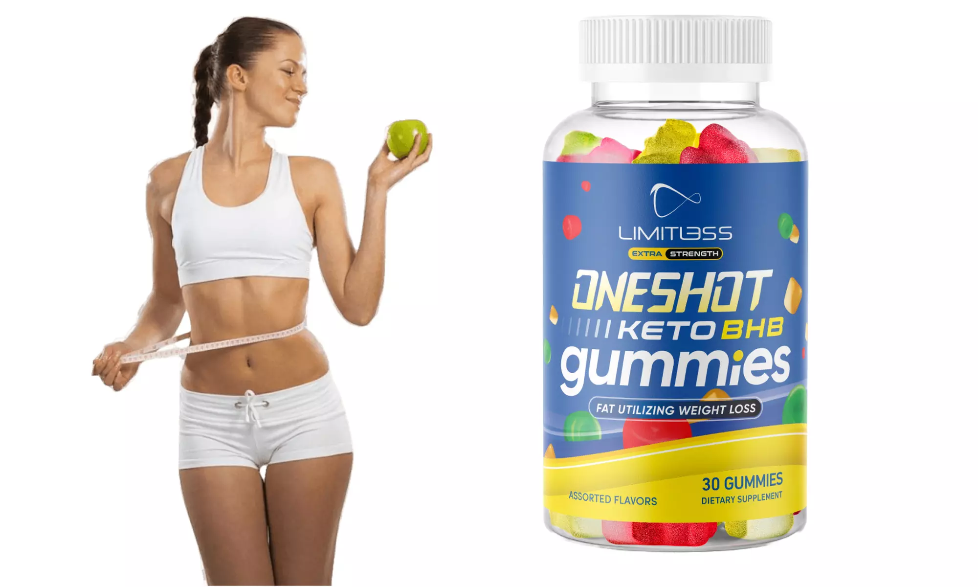 OneShot Keto Fat Burning BHB Dietary Supplement Gummies - Primary Image