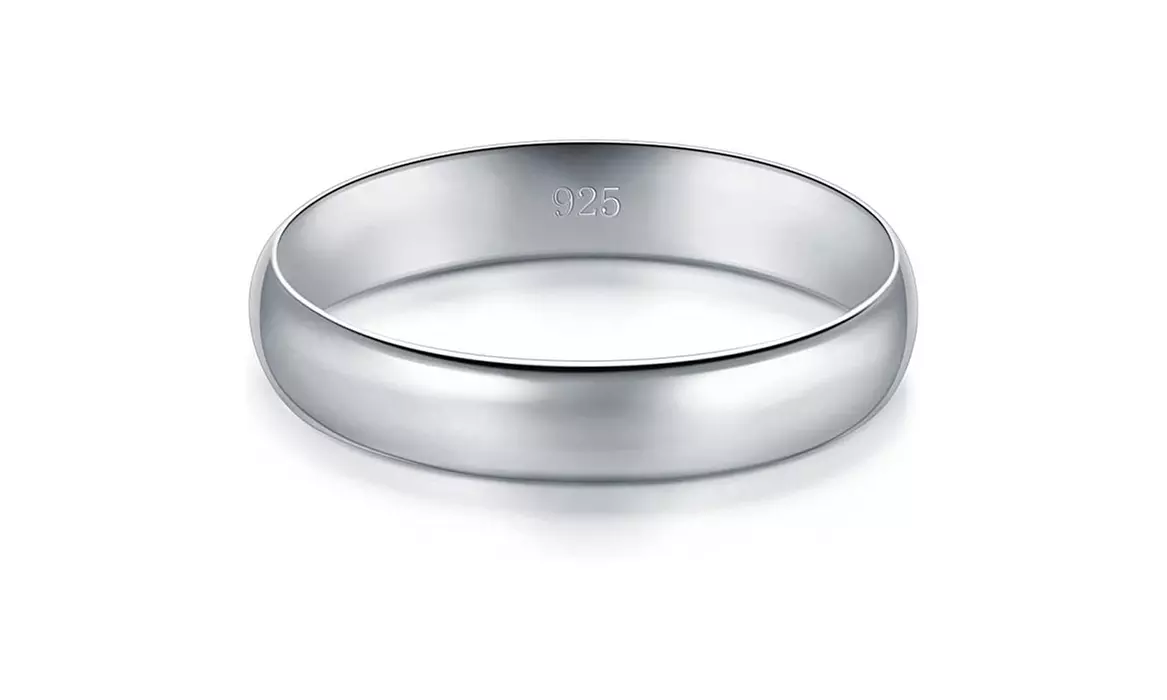 Italian Made Solid Sterling Silver 3MM Classic Wedding Band in Sizes 4-12