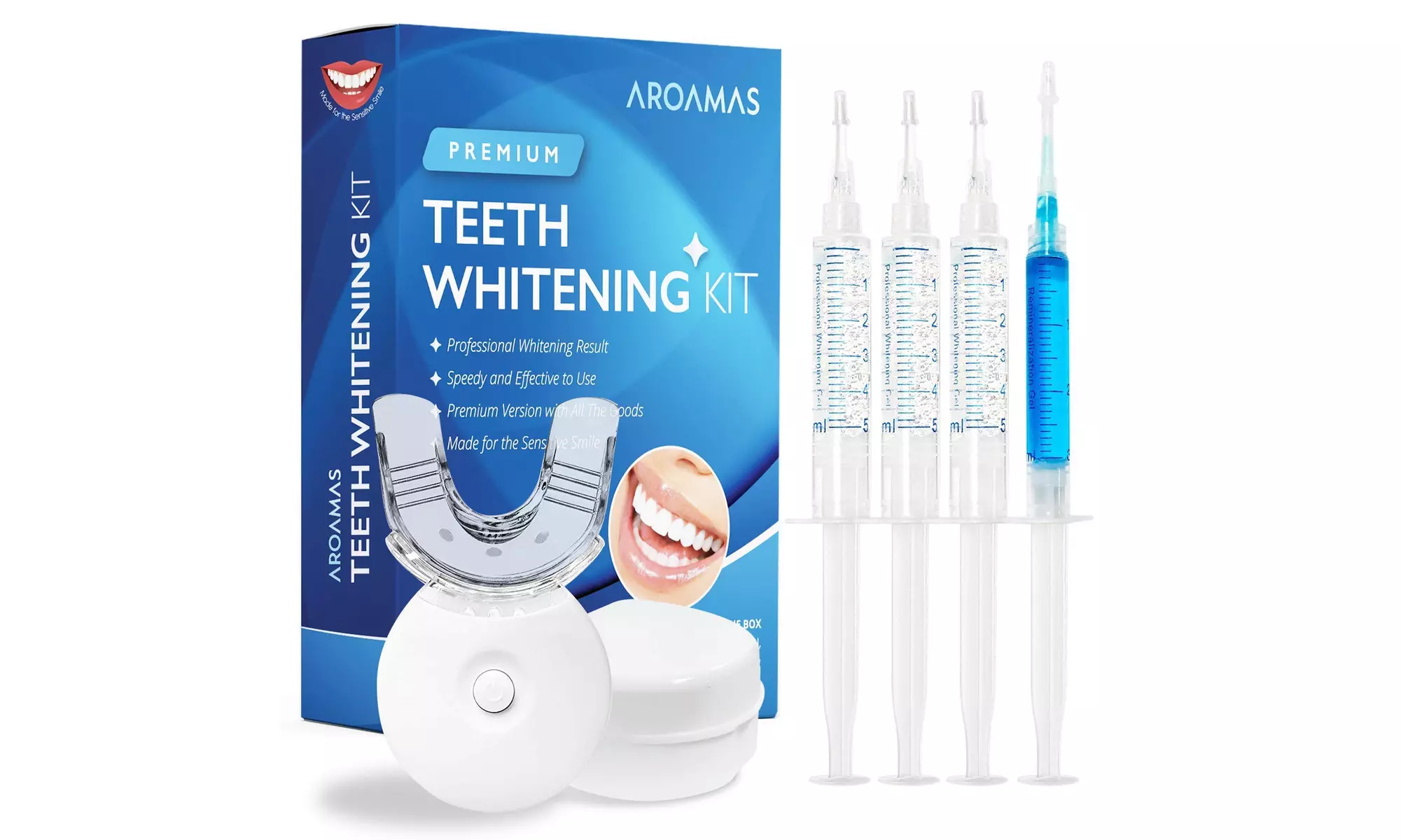 Aroamas Teeth Whitening Kit, With Led Light, for Sensitive Teeth - Primary Image
