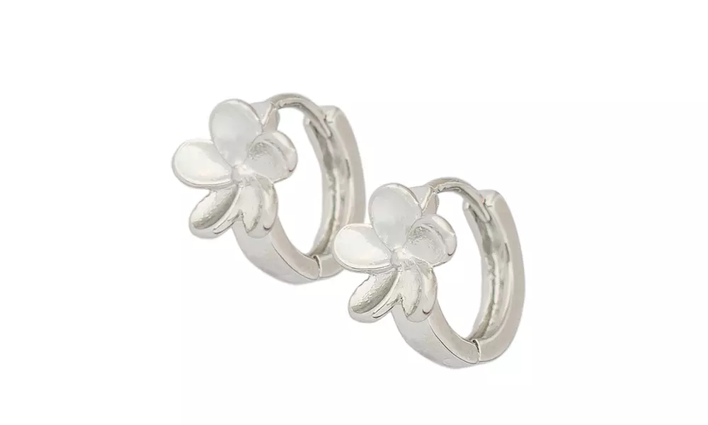 Flower Huggie Earrings - Primary Image