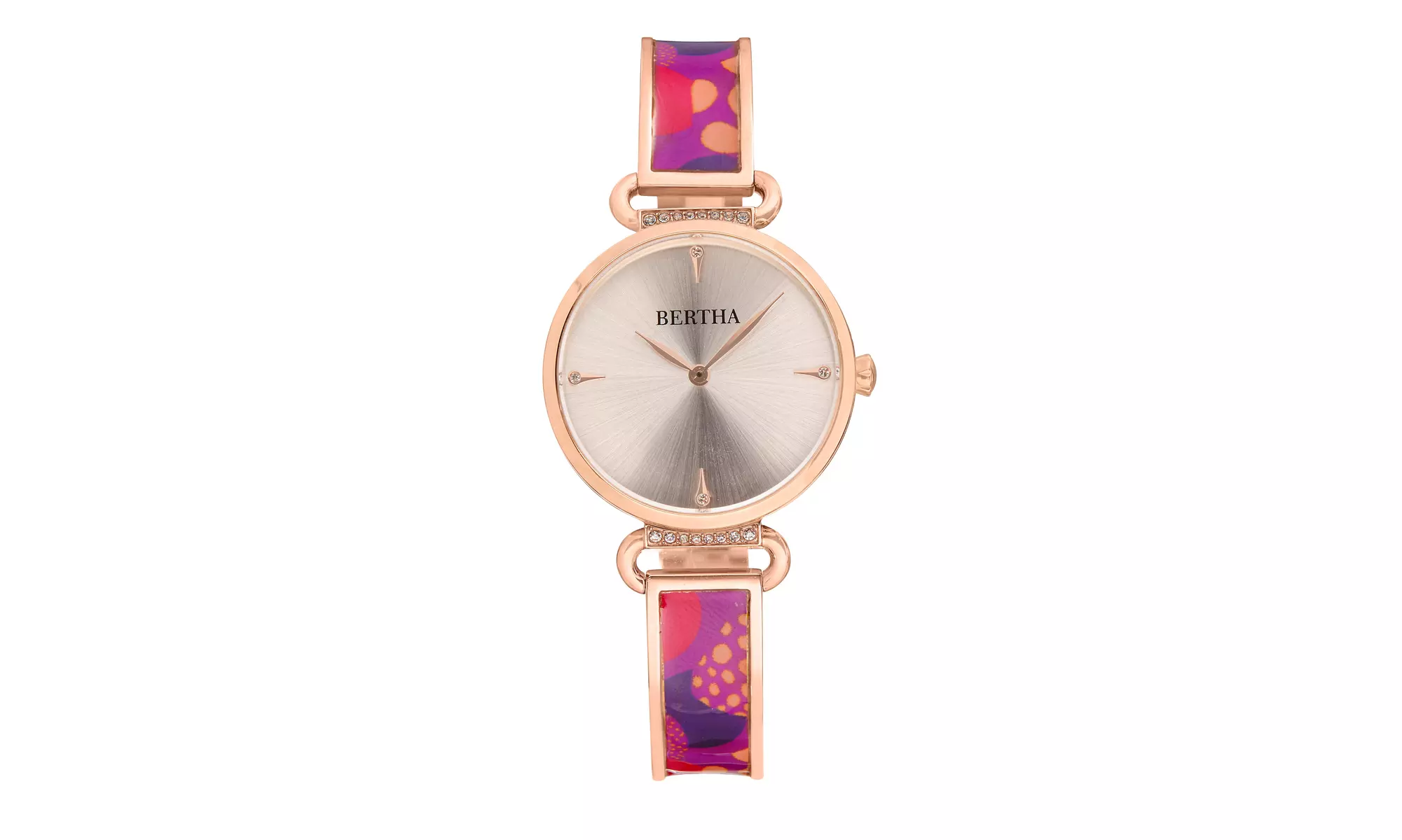 Bertha Katherine Enamel-Designed Bracelet Watch - Purple - Primary Image