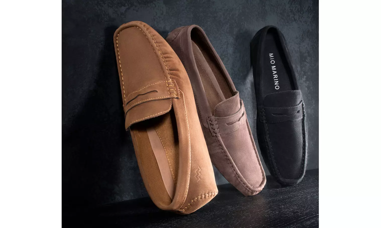 Mio Marino Men's Casual Threaded Band Suede Loafers - Primary Image